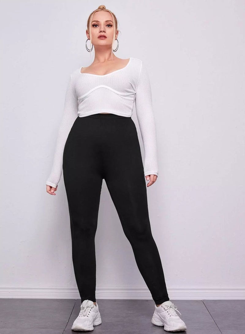 Plus Contrast Pocket Back Leggings  - Image 5