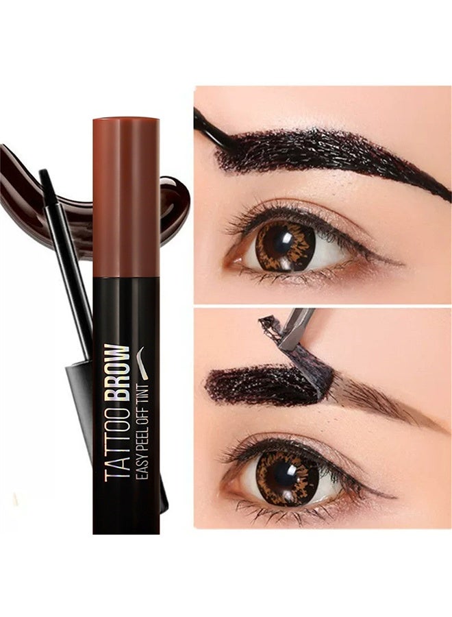 ICVC Tattoo Brow Easy Peel Off Tint,3 Days Peel Off Tint Tattoo Eyebrow Gel Enriched with Royal Jelly and Aloe Vera Waterproof and Smudge proof Peel Off Tint Dark Brown #02 - Image 4