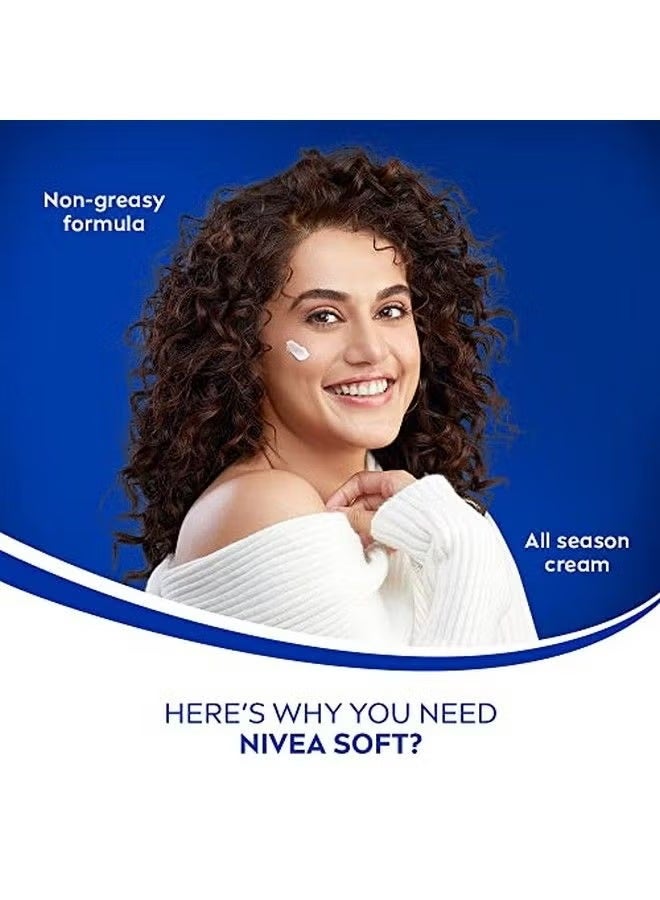 Nivea Soft Light Moisturizer Cream Peppy Pomegranate With Vitamin E & Jojoba Oil For Face Hands And Body 100 Ml - Image 4