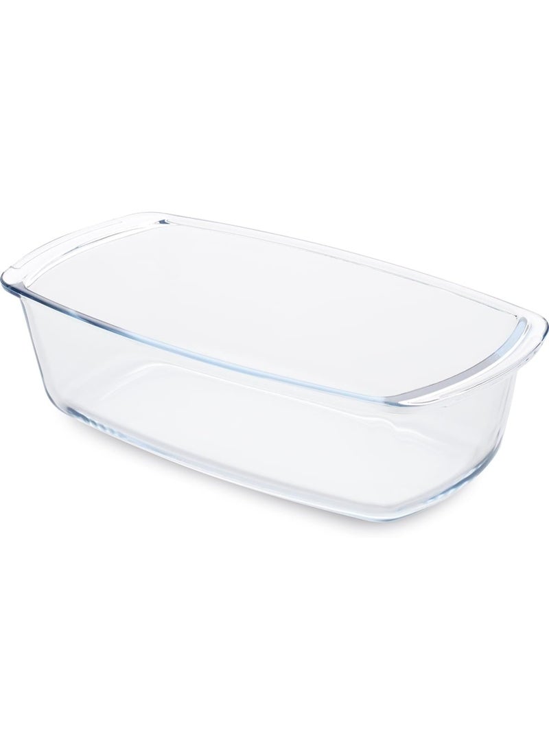 Guardini, Borosilicate Glass Baking Mould Heat Resistant 27 x 14 x 7 cm - 1.8 L, Transparent/Light Blue - Image 1