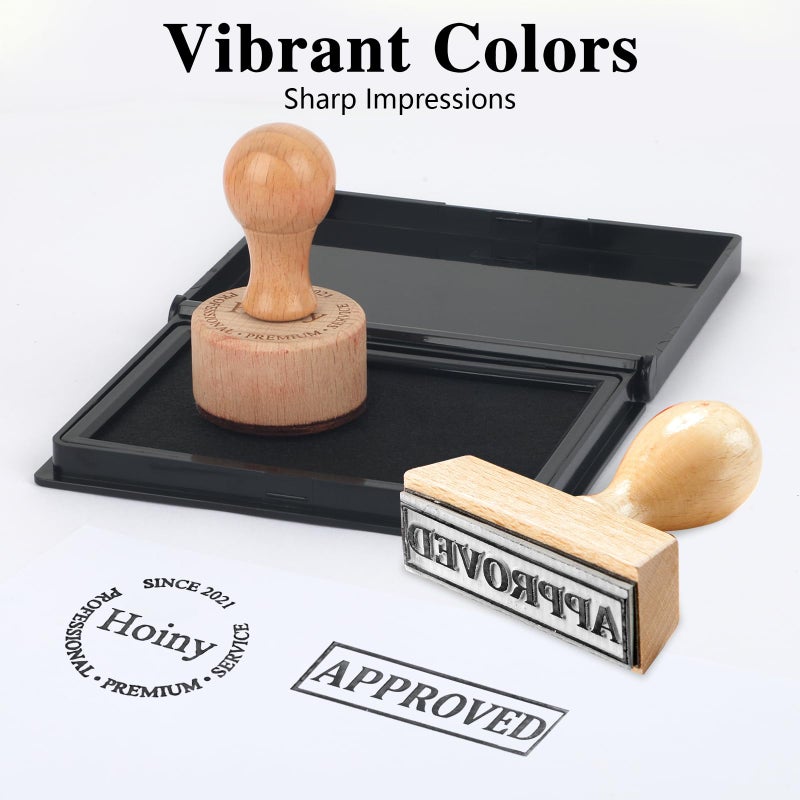 Hoiny Black Stamp Pad, 4 x 2.5 Inch Premium Quality Ink Pad for Stamps, All-Purpose Felt Pad for Office and Crafting, Works with Rubber and Clear Stamps - Image 3