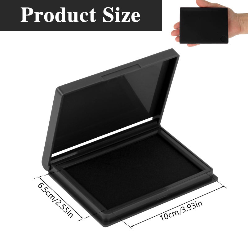 Hoiny Black Stamp Pad, 4 x 2.5 Inch Premium Quality Ink Pad for Stamps, All-Purpose Felt Pad for Office and Crafting, Works with Rubber and Clear Stamps - Image 2