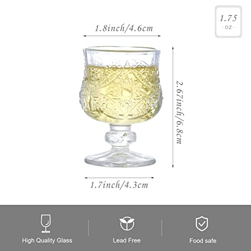 Soopiiso Cordial Glasses,1.7oz/50ml,Shot Glasses Set of 8,shot glasses with stem/tequila shot glasses/Sherry glasses - Image 2