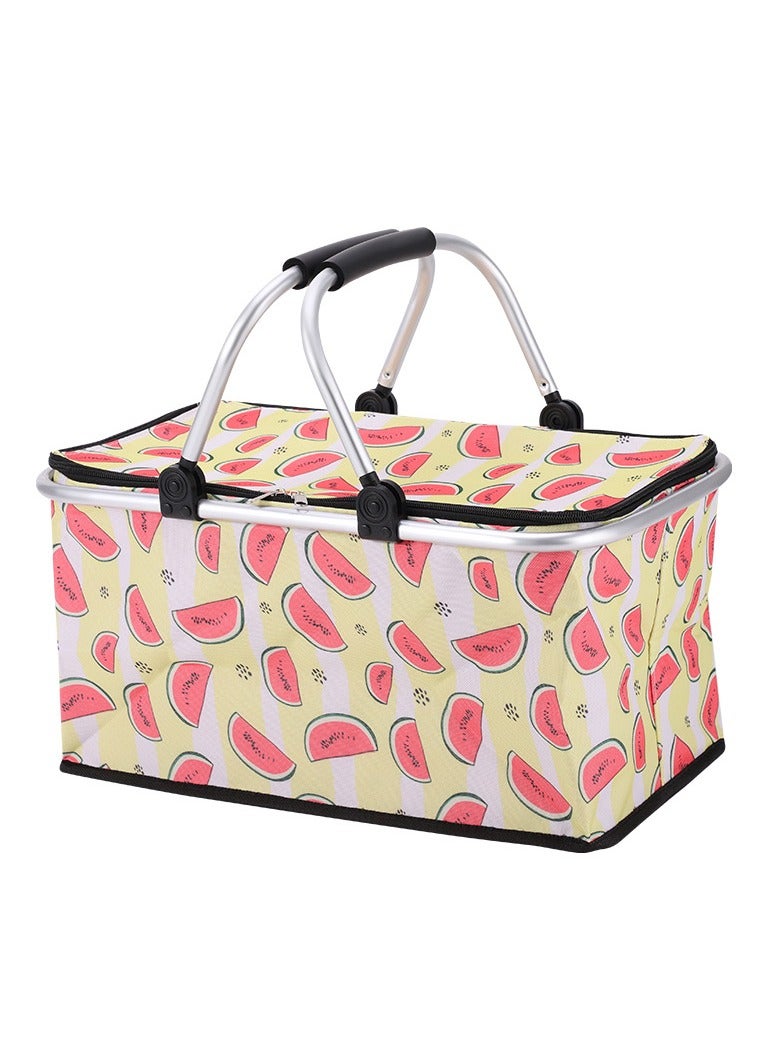 عام سلة نزهة سلة اليد في الهواء الطلق سوبر ماركت المنزلية سلة تخزين التسوق سلة العزل سلة كيس الثلج نزهة سلة قابلة للطي - Image 1