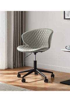LINSY LINSY - Elegant Leather Home Office Chair, For Home, Office And Hotel, Grey Color  - Image 1