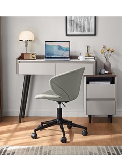 LINSY LINSY - Elegant Leather Home Office Chair, For Home, Office And Hotel, Grey Color  - Image 4