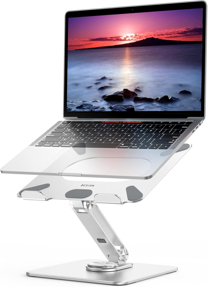 BESIGN LSX7 Laptop Stand, 360 Angle Adjustable Rotating Base, Ergonomic Adjustable Laptop Stand, Computer Riser Stand Compatible with Laptops Between 10-15.6" (Silver) - Image 2