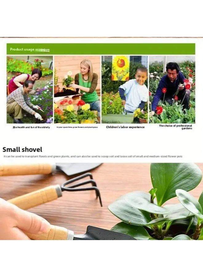 Black Gardening Hand Shovel Trowel Tool Set For Plants Succulents And Potted Flowers - Image 5