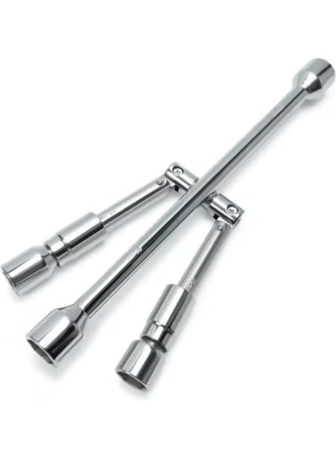 4-Way Foldable Lug Wrench – Universal Tire Iron for Lug Nuts, Multi-Size Chrome-Plated Carbon Steel - Image 1