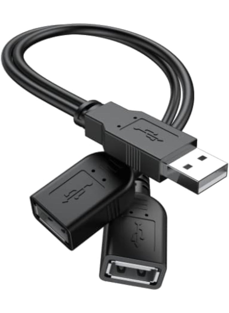 FIRST PRO USB 2.0 A Male to 2 Dual USB Female Jack Y Splitter Hub Power Cord Extension Adapter Cable - Image 1