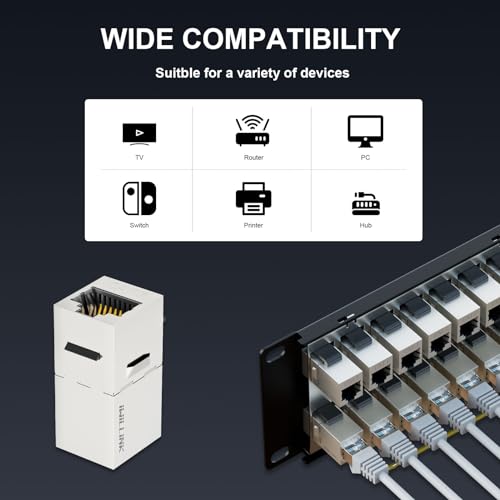 iwillink 10Gbps Cat7 RJ45 Through Coupler 2U 48Port Patch Panel STP Shielded 19Inch Without Back Bar Wallmount or Rackmount Compatible with Cat5e Cat6 Cat6A Cat7 Cabling - Image 3