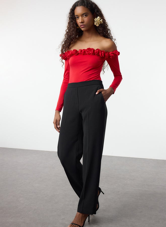 trendyol Red Rose Detailed Knitted Bodysuit TPRAW25BD00015 - Image 2