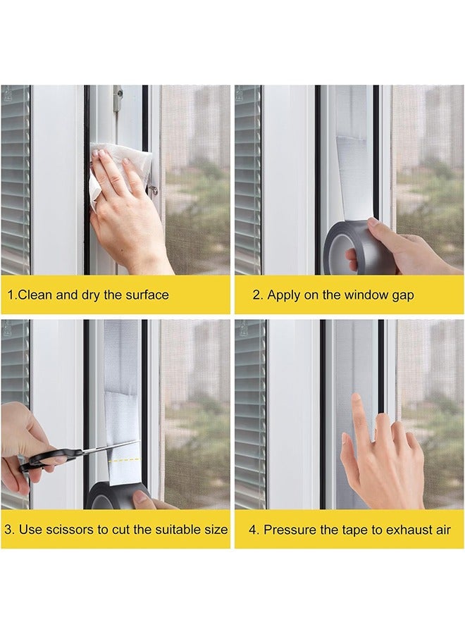 Weather Stripping Tape, Window Draft Isolation Sealing Film Tape for Doors Windows, AC Seal Air Conditioner Sealing Tape No Residue Waterproof Self Adhesive for Keep Out Cold Air Dust Rain(20 m*5 cm) - Image 3