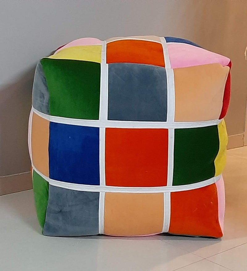 Mollismoons Mollismoons Footstools pouffes Bean Bag Ottoman Bean Bag mudda Bean Bag Bean Bag Footstool Multicolored Bean Bag Bean Bag mudda XXXL Size Cube Multicolor  - Image 1