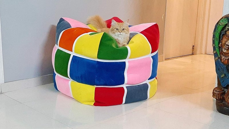 Mollismoons Mollismoons Footstools pouffes Bean Bag Ottoman Bean Bag mudda Bean Bag Bean Bag Footstool Multicolored Bean Bag Bean Bag mudda XXXL Size Cube Multicolor  - Image 4