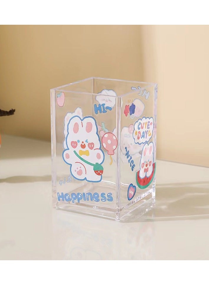 ORiTi Makeup Brush Holder Organizer Square Clear Cosmetic Container Storage Holder - Image 1