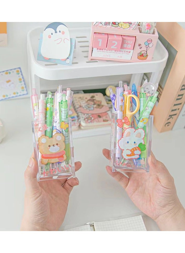 ORiTi Makeup Brush Holder Organizer Square Clear Cosmetic Container Storage Holder - Image 4