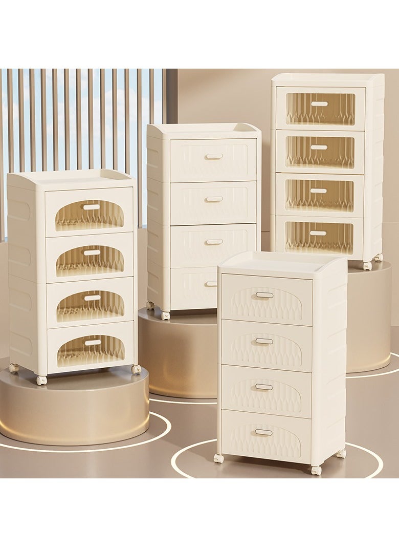 Movable Plastic Storage Drawer Storage Containers for Organizers and Storage Durable Storage Container 4 Tier