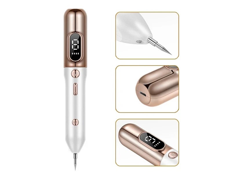 قلم إزالة الحالات والوشم والبقع والكآبة والثمرة الجلدية (Plasma Pen) - قلم إزالة البقع الداكنة للوجه - أدوات العناية بالجلدية مع شاشة LCD - آلة تجميل