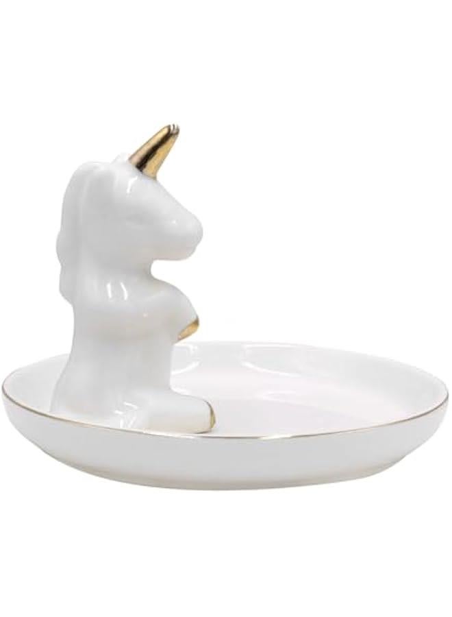 Bathroom Jewelry Tray Ring Holder Trinket Organizer Earrings Storage Case Gift for Birthday  Wedding,Unicorn 2# - Image 1