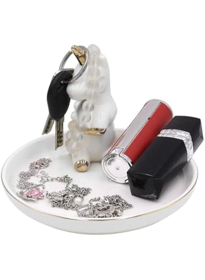 Bathroom Jewelry Tray Ring Holder Trinket Organizer Earrings Storage Case Gift for Birthday  Wedding,Unicorn 2# - Image 2