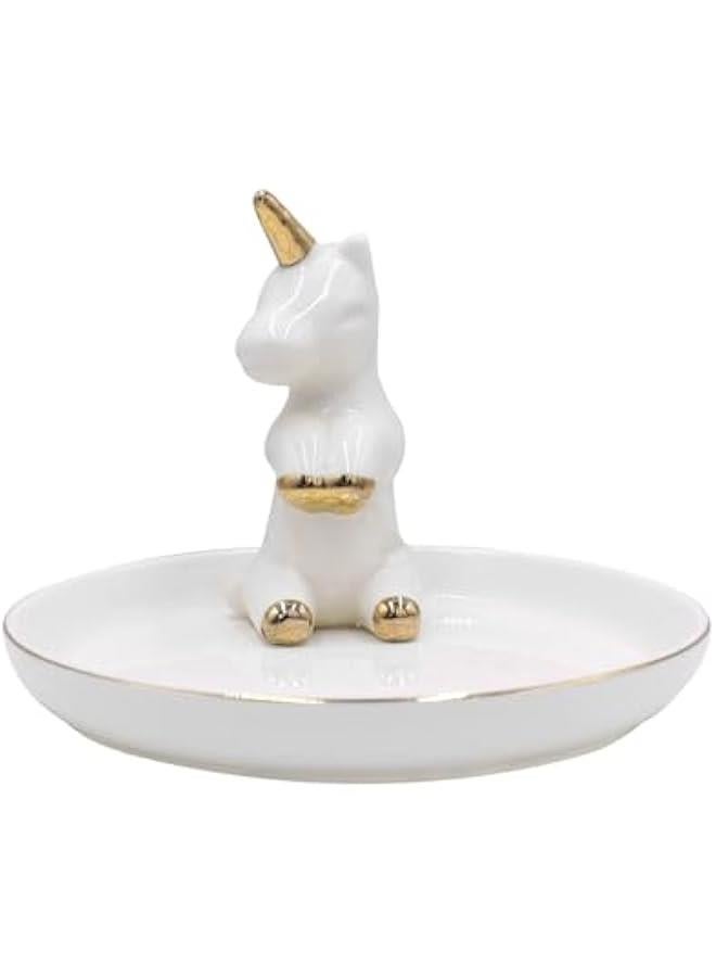 Bathroom Jewelry Tray Ring Holder Trinket Organizer Earrings Storage Case Gift for Birthday  Wedding,Unicorn 2# - Image 3