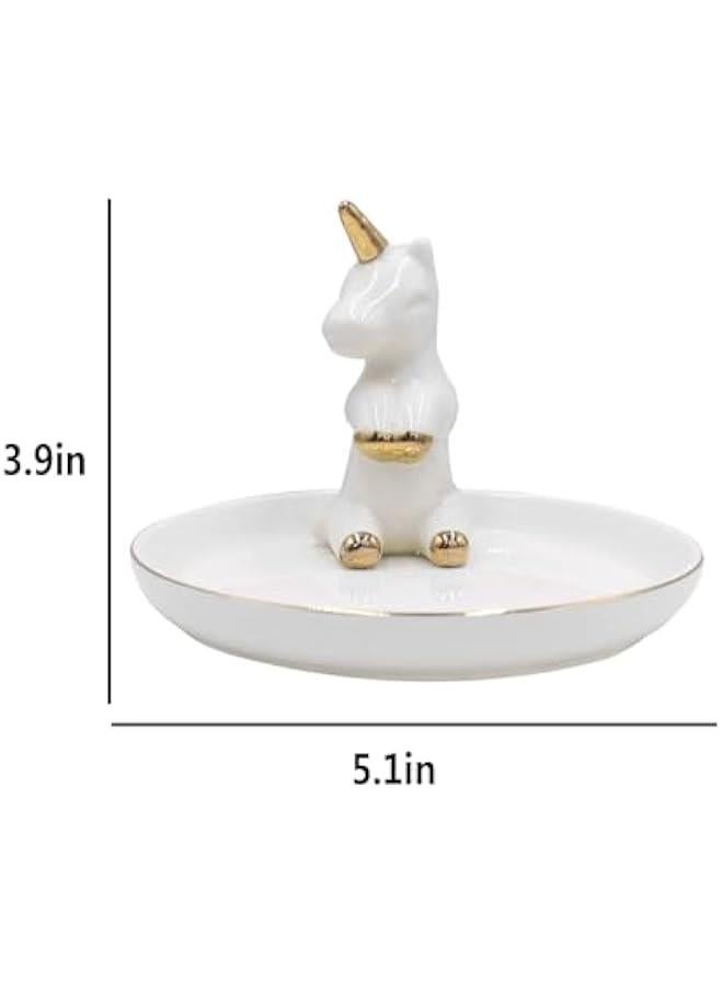Bathroom Jewelry Tray Ring Holder Trinket Organizer Earrings Storage Case Gift for Birthday  Wedding,Unicorn 2# - Image 5