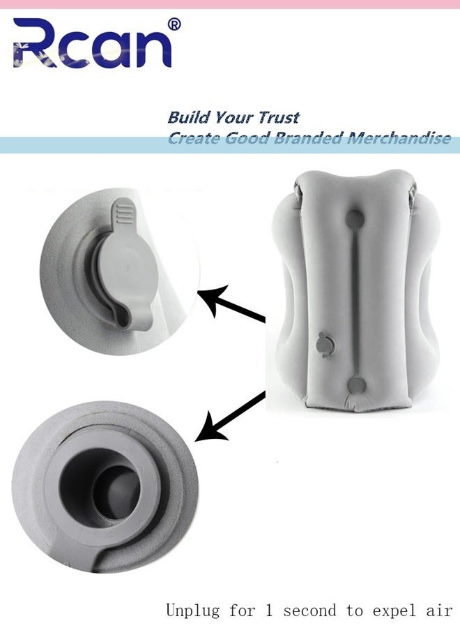 Rcan Inflatable Travel Pillow Airplane Neck Pillow Comfortably Supports Head and Chin for Airplanes, Trains, Cars Office Napping on The Tray Table - Image 3