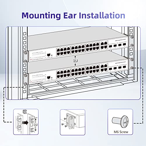 PhyinLan Rack Mount Kit Universal Adjustable 19 Inch Rack Ears for HP/ProCurve/Aruba/OfficeConnect/HPE and Other Switches - Image 3