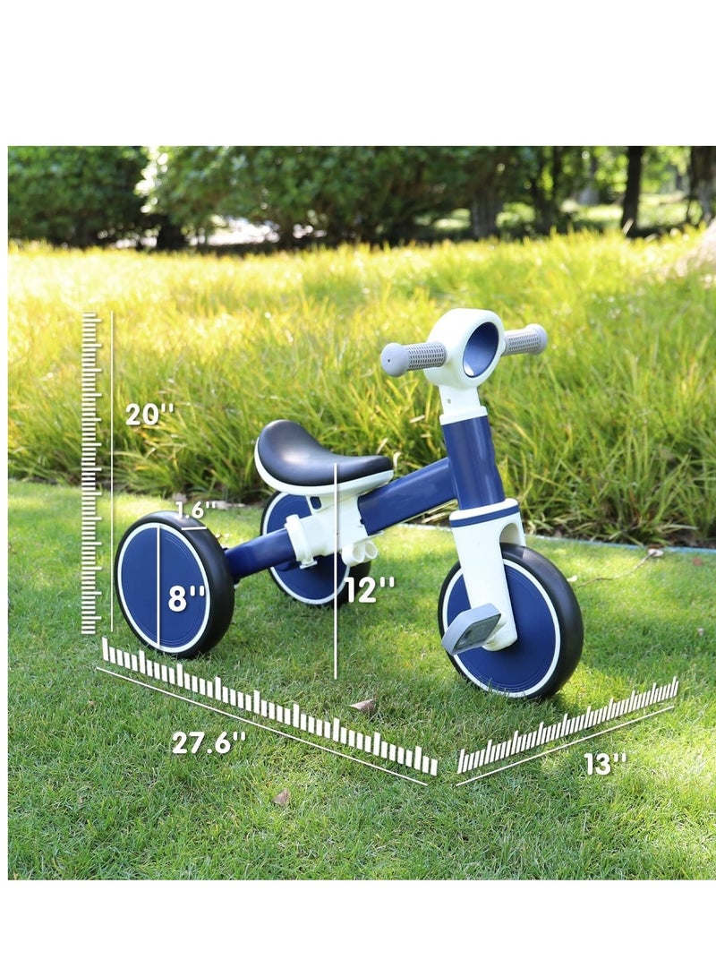 بيبي لاند دراجة اطفال قابلة للطي 4 في 1 بعمر 1-4 سنوات هدية للاولاد والفتيات ثلاثية العجلات سنة واحدة - دواسة للازالة سهلة التركيب ازرق - Image 2