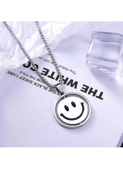 MARIO DRAFTS Unisex Smile Emotion Stainless Steel Neck Chain , Silver  - Image 2