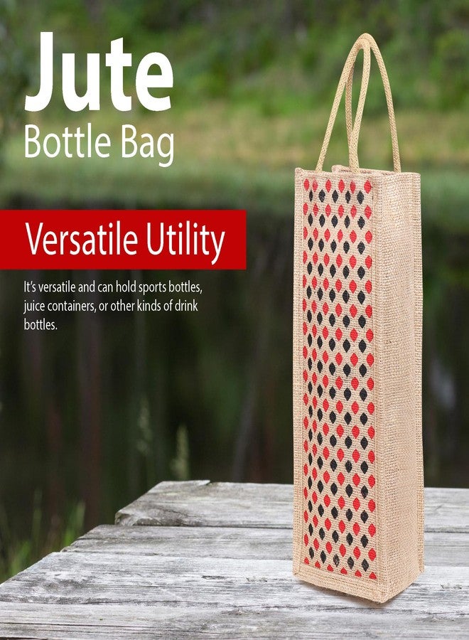 R TOUCH @ Jute Bag for Keeping Water Bottle with Reinforced Strong Handles | Bottle Bag | Jute Bottle Bag - Image 4