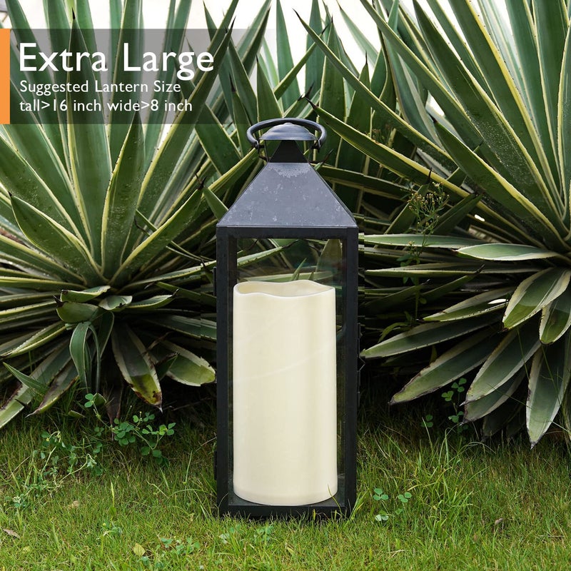 Homemory 6" x 12" Extra Large Outdoor Waterproof Candle with Auto 6-Hour Timer, Ivory Plastic Made, Long Last for Half A Year - Image 2