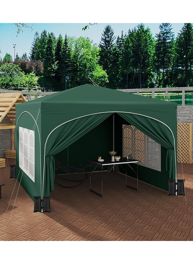 Arabest Party Tent , 3 x 3 m Garden Gazebo with Side Walls, Folding Pop Up Gazebo for Outdoor Market, Sun Shade with Semi-Circle Roof  - Image 4