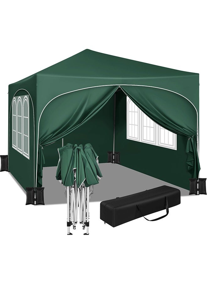 Arabest Party Tent , 3 x 3 m Garden Gazebo with Side Walls, Folding Pop Up Gazebo for Outdoor Market, Sun Shade with Semi-Circle Roof  - Image 1