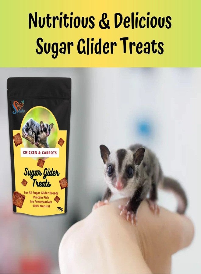 سايج سكوير حلوى سيج سكوير بنكهة الدجاج والجزر، وجبة خفيفة غنية بالبروتين ومقرمشة، 75 غرام - Image 4