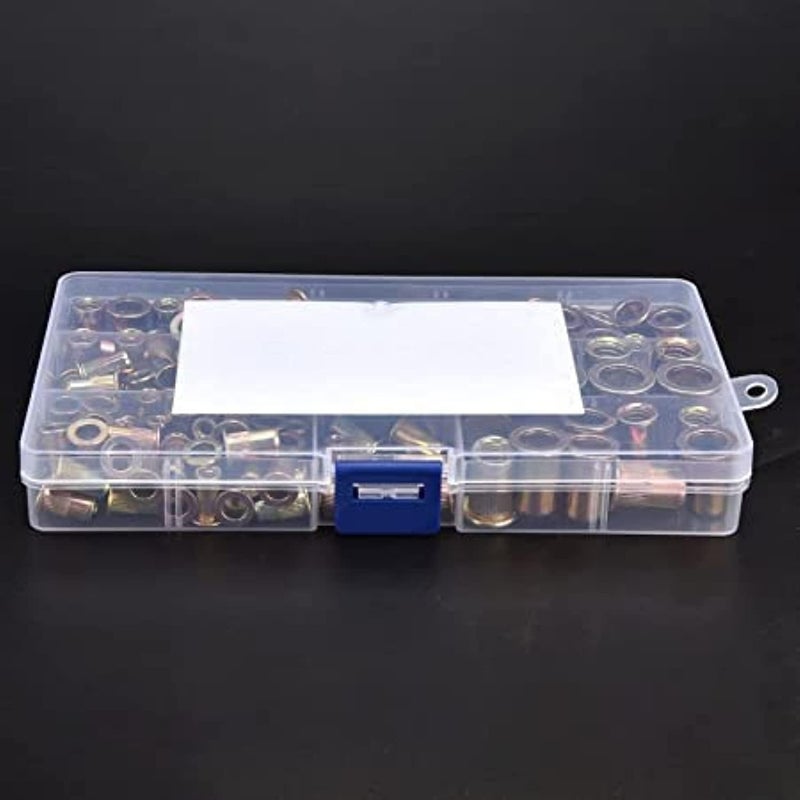 طقم صمولة ريفيت معدنية AQSON - 150 قطعة في صندوق تخزين شفاف