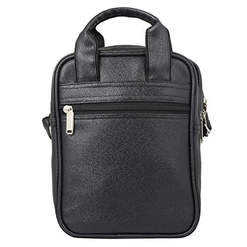 Handcuffs Small Sling Bag for Men | PU Leather Chest Slinger | Bag | Crossbody satchel | Corporate Gift Item | Passport Sling | Mini | Casual | Office | Travel | (Black) - Image 4