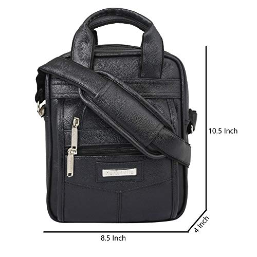 Handcuffs Small Sling Bag for Men | PU Leather Chest Slinger | Bag | Crossbody satchel | Corporate Gift Item | Passport Sling | Mini | Casual | Office | Travel | (Black) - Image 3