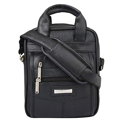 Handcuffs Small Sling Bag for Men | PU Leather Chest Slinger | Bag | Crossbody satchel | Corporate Gift Item | Passport Sling | Mini | Casual | Office | Travel | (Black) - Image 2