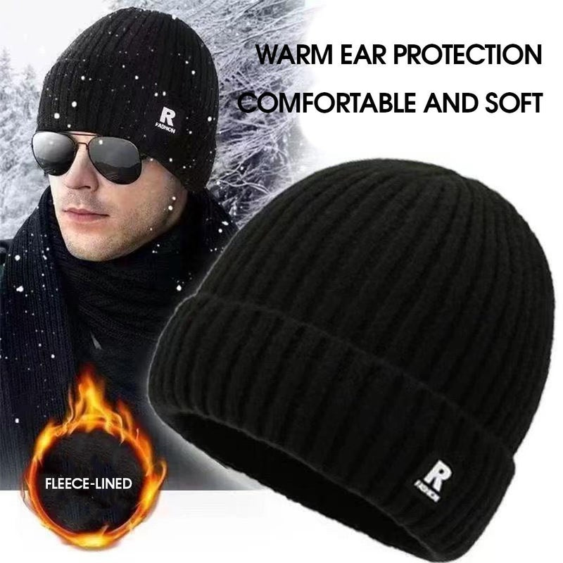 Autumn/Winter Fleece-Lined Thick Knitted Hat for Men, Large Head Circumference, Adult Pullover Hat with Earflaps, Warm and Cold-Proof, Outdoor Ski Hat - Image 2