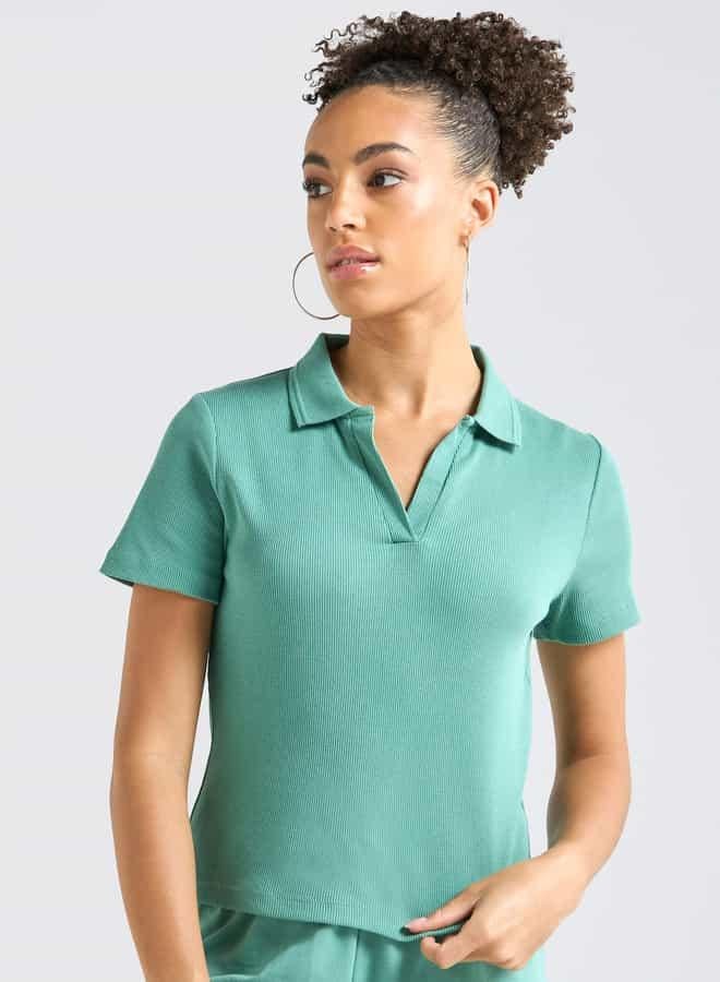 Splash FAV Textured Polo T-shirt and Cargo Joggers Set - Image 4