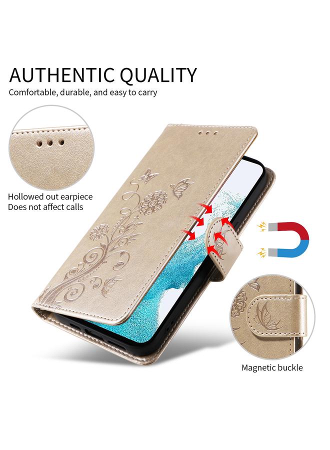 Green Tiger Case For Google Pixel 8 Pro Embossed Butterfly Flowers Leather Phone Case - Image 5