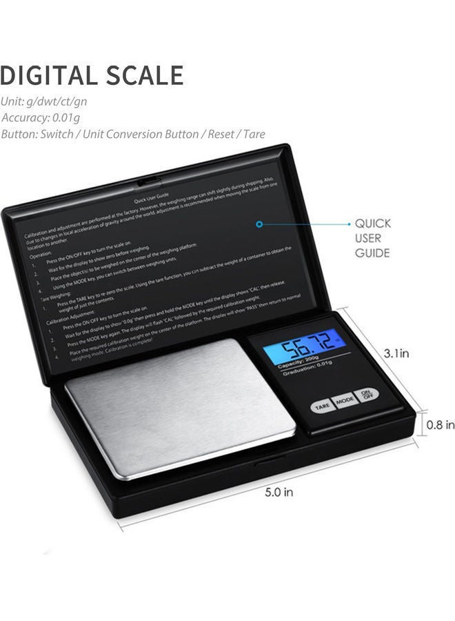 NIBEMINENT Lcd Display Small Mini Kitchen Scale Black 0.12kg - Image 4