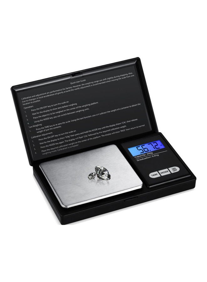 NIBEMINENT Lcd Display Small Mini Kitchen Scale Black 0.12kg - Image 1