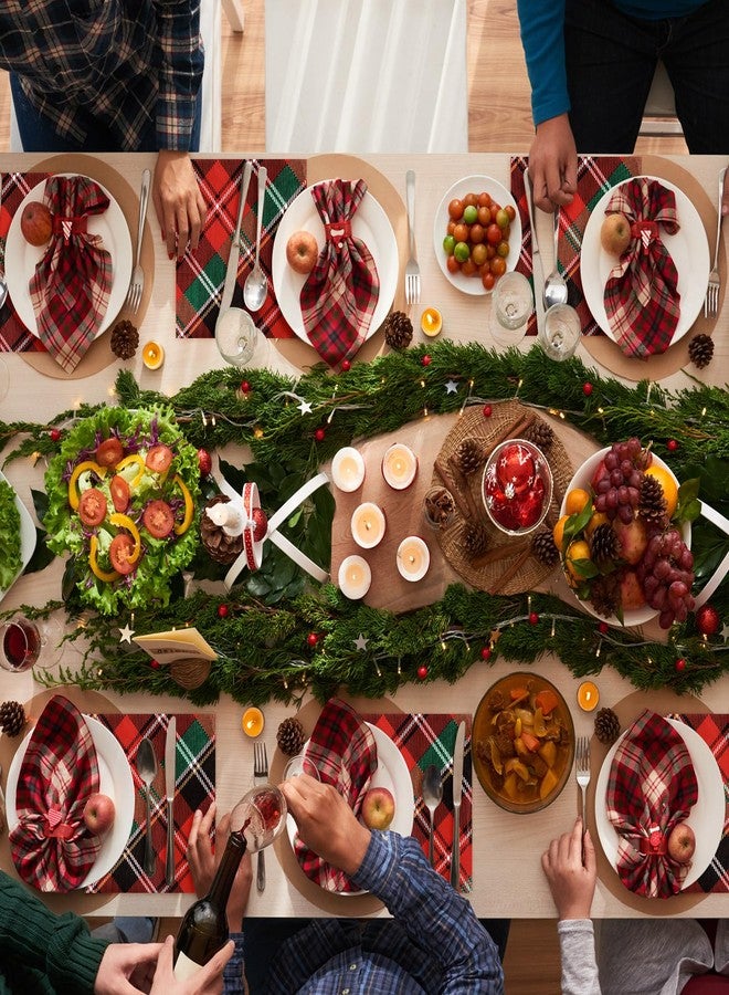 Filltouch 50 Pcs Christmas Plaid Paper Napkins Christmas Cocktail Party Napkins Decorative Disposable Holiday Party Supplies for Xmas Luncheon Dinner Beverage Table Decor - Image 5