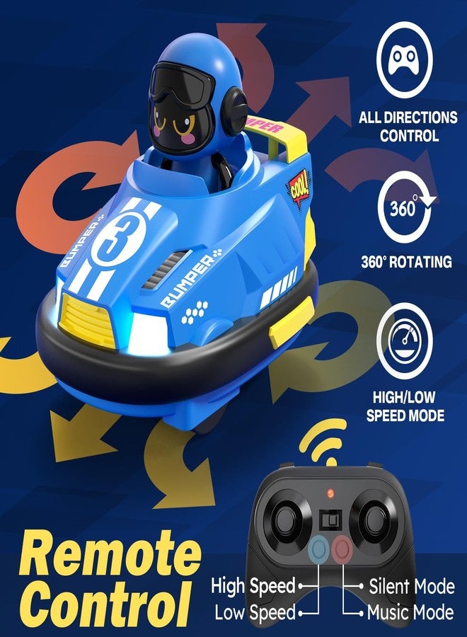 bessome 2 Pack Cute Cartoon Remote Control Bumper Car for Toddlers-Mini RC Cars with Light & Sound & 360°Rotating-Race car Toys for 3 4 5 6Year Old Boys Girls Kids-Christmas Birthday Gifts - Image 5