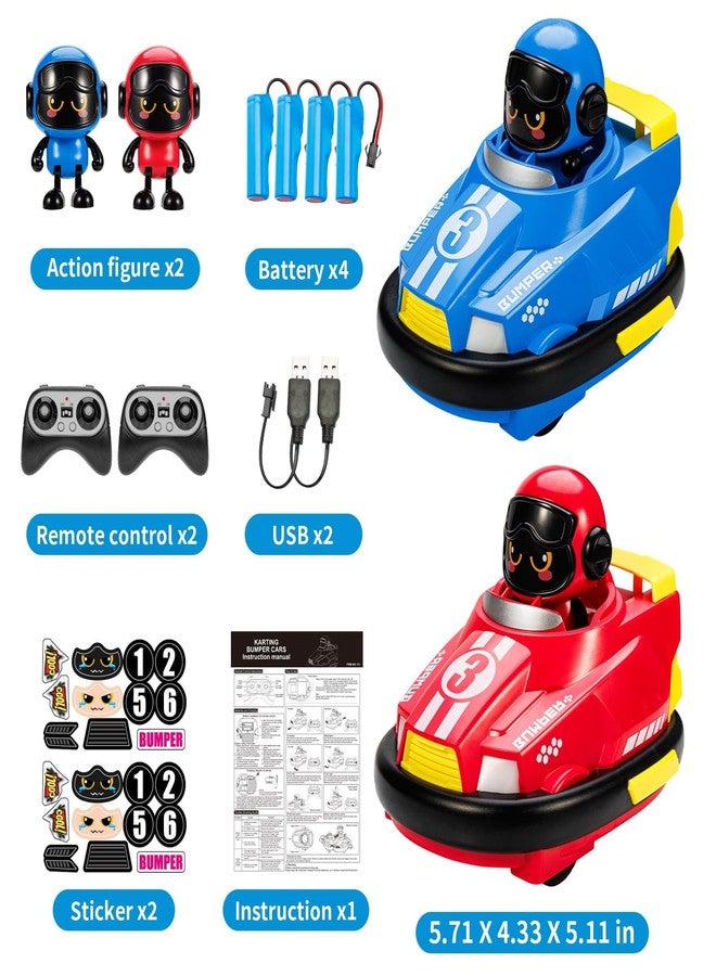 bessome 2 Pack Cute Cartoon Remote Control Bumper Car for Toddlers-Mini RC Cars with Light & Sound & 360°Rotating-Race car Toys for 3 4 5 6Year Old Boys Girls Kids-Christmas Birthday Gifts - Image 2