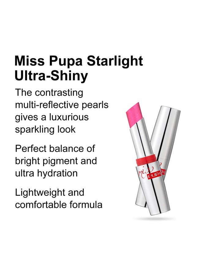 PUPA Milano Miss Milano Starlight Ultra-Shiny Lipstick - Semi-Transparent Color And Micro Pearls - Balmy Texture - Extraordinary Radiance - Blends Gently On Lips - 704 Lovely Meghan - 0.88 Oz - Image 2