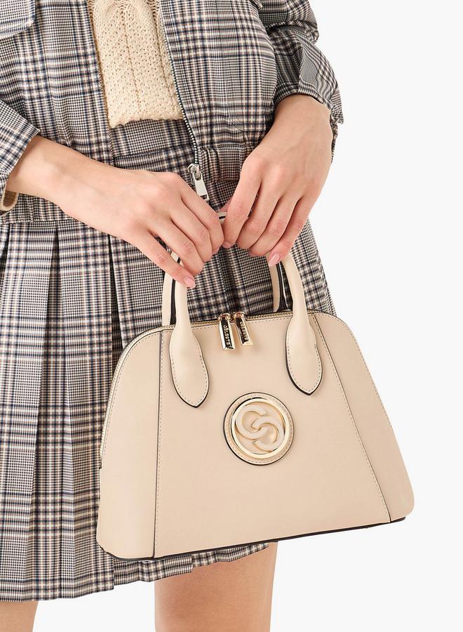 سيليست حقيبة يد بشعار مع مقبض وإغلاق بسحاب - Image 2